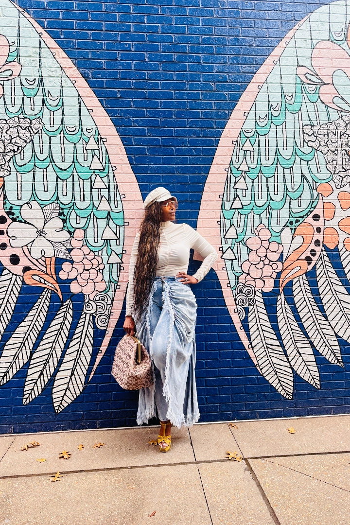 It's All In The Drapes Denim Overlay Jeans