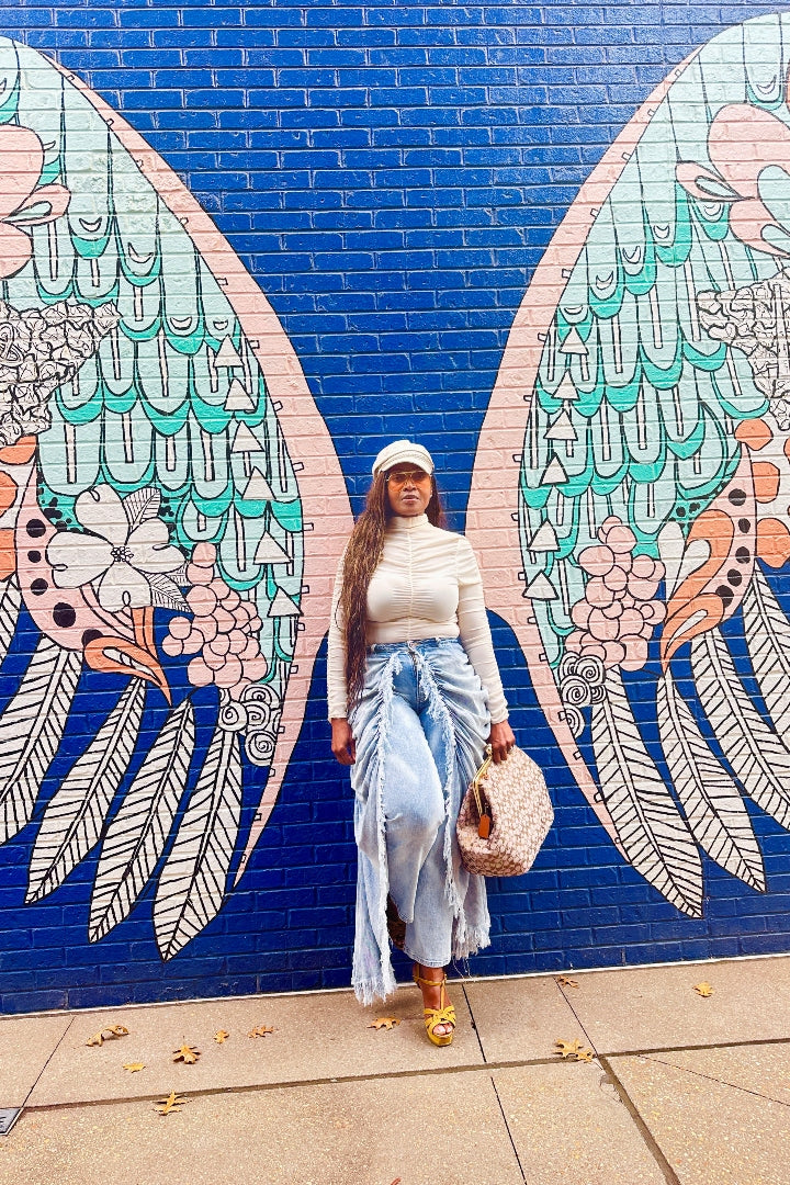 It's All In The Drapes Denim Overlay Jeans