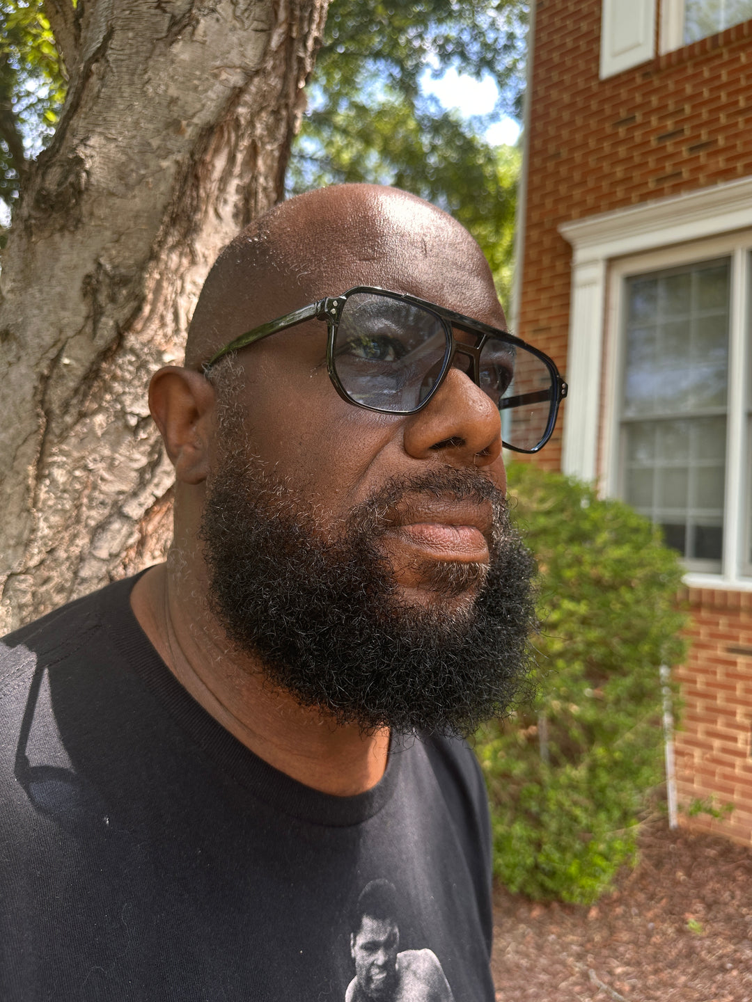 Everyday Unisex Avaiator Sunglasses -Black with Blue Lens