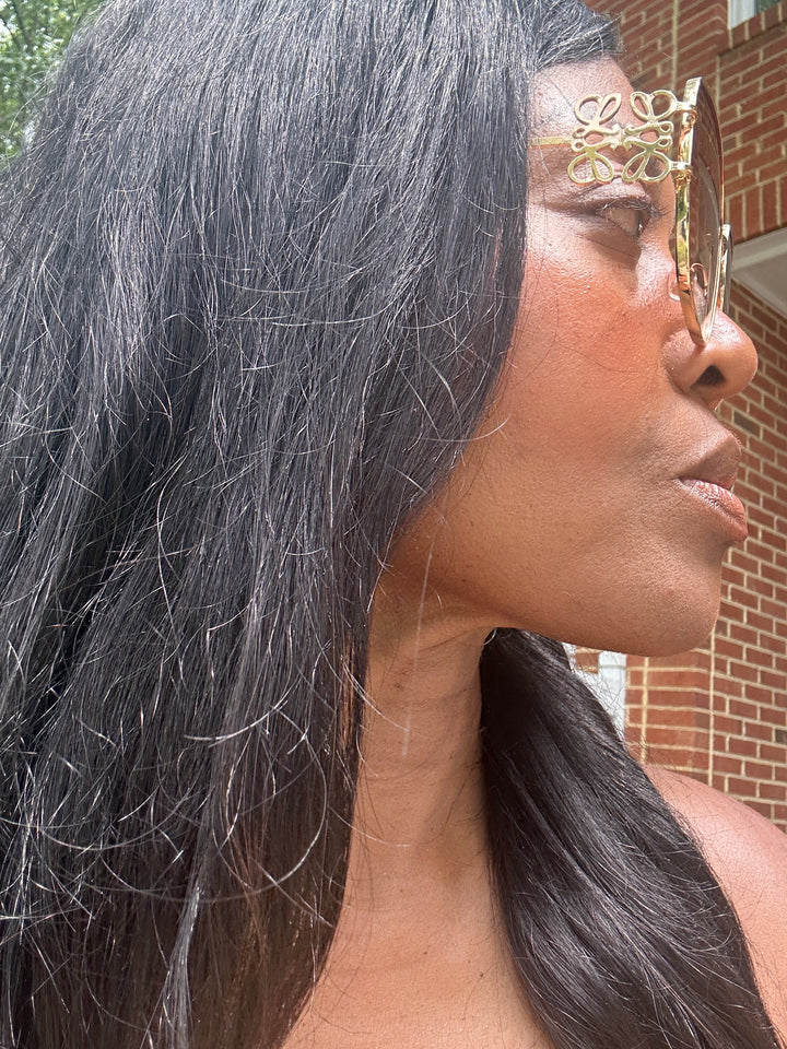 Oversize Square Aviator Sunglasses - Brown Tinted