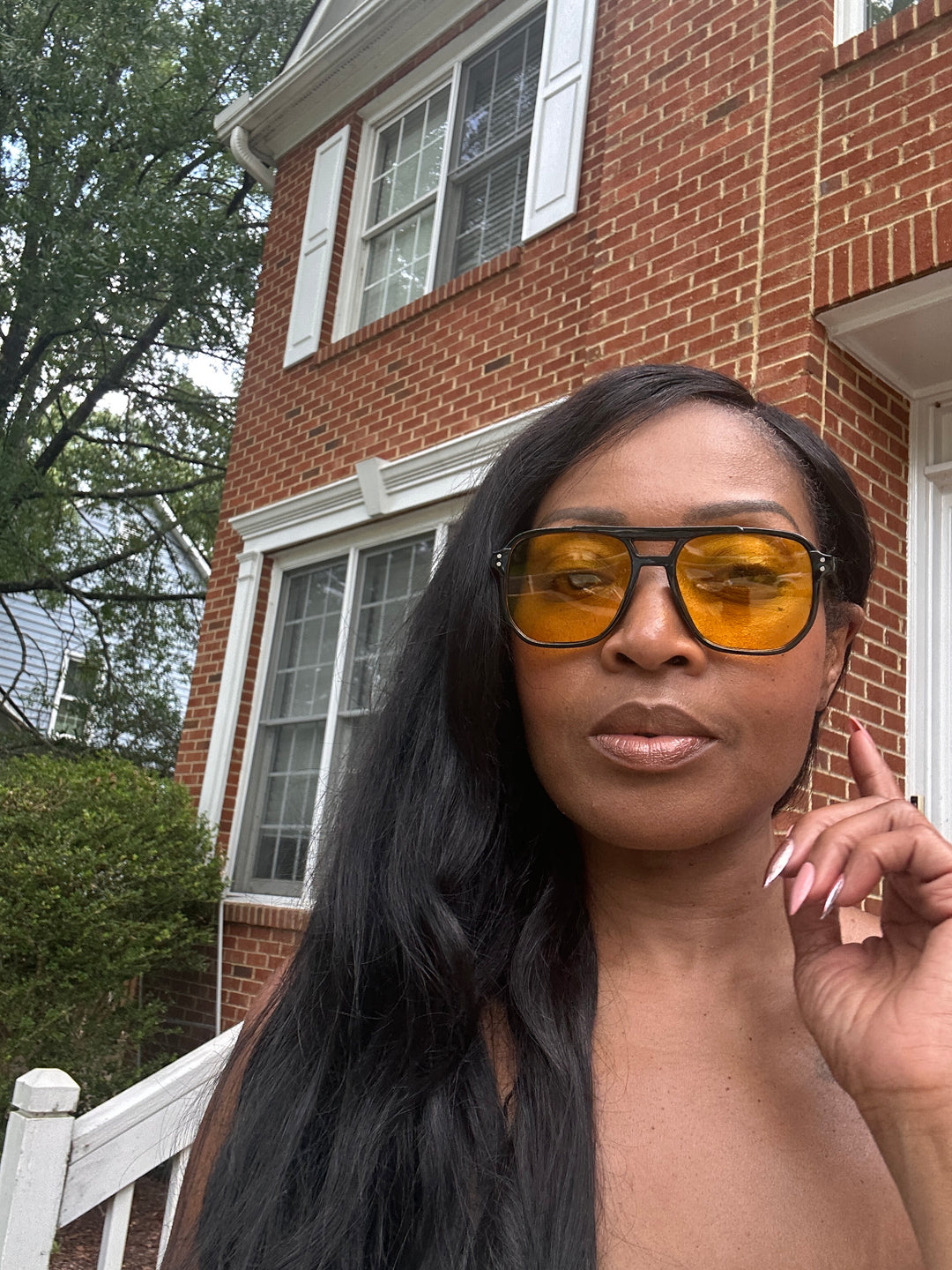 Everyday Unisex Avaiator Sunglasses -Black with Yellow Lens