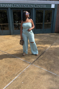 Travel Chic Every Day Split Knee Wide Leg Pants - Light Sage Green