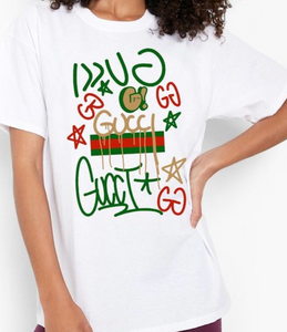 Fancy Fashion Graphic Tee - Green and Red Blend