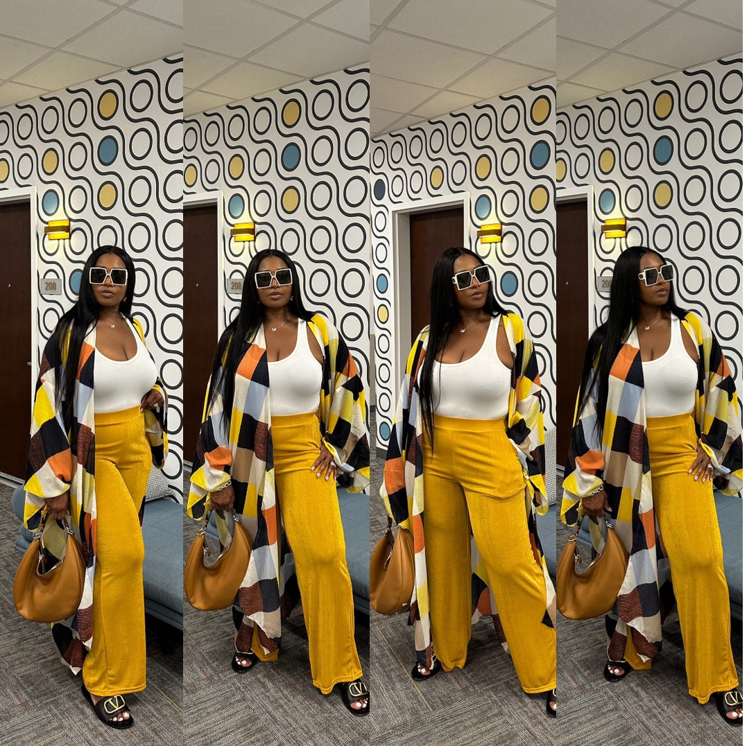 Spring Time Vibes Wide Legged Flowy Pants- Mustard