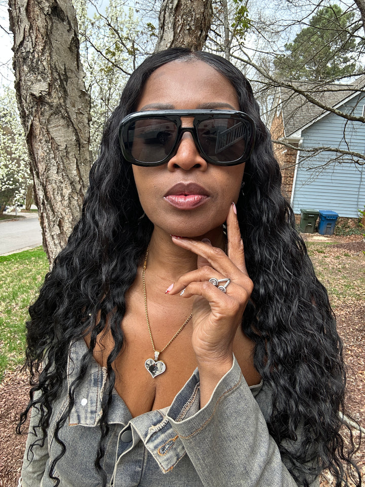 Fashion Black Oversize Sunglasses - Black Blend