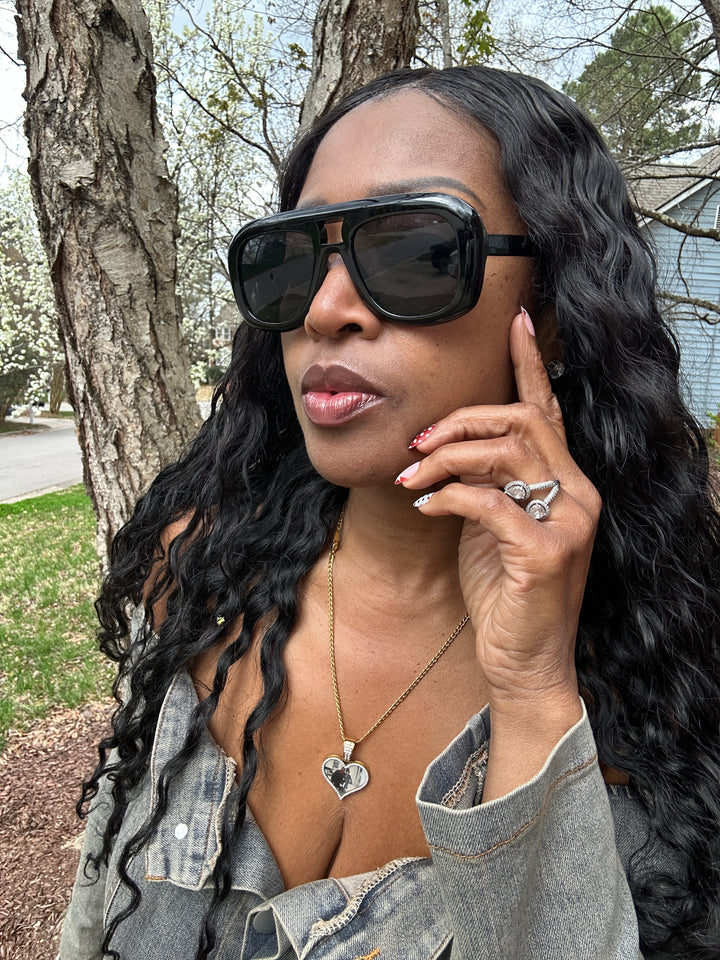 Fashion Black Oversize Sunglasses - Black Blend