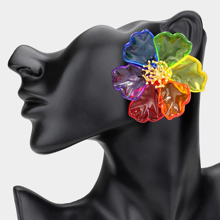 Flower Burst Colorful Stud Earrings