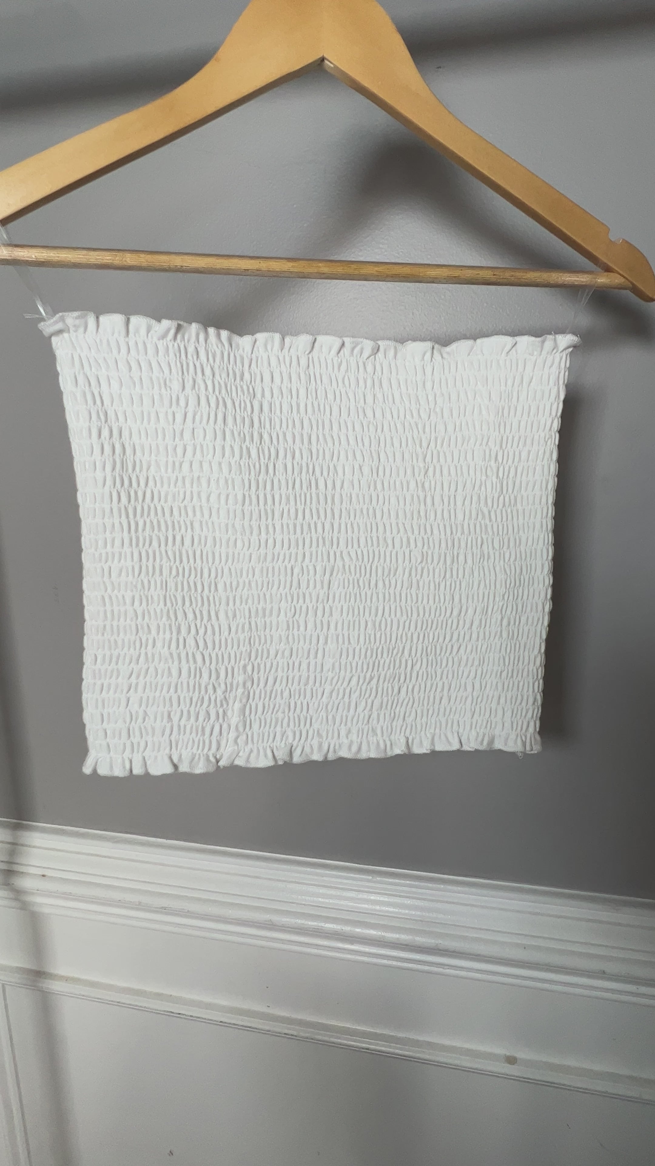 Summer Essentials Stretch Gauze Adjustable Tube Top - White