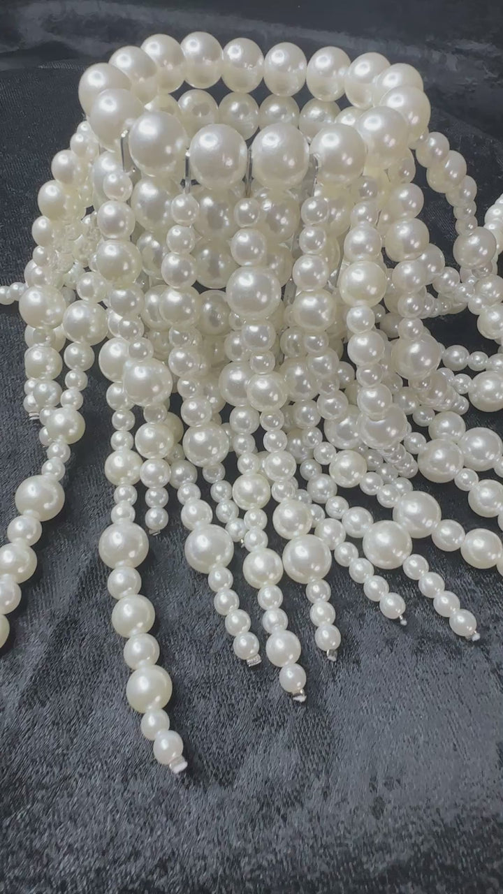 Pearl Fringe Cuff Bracelet