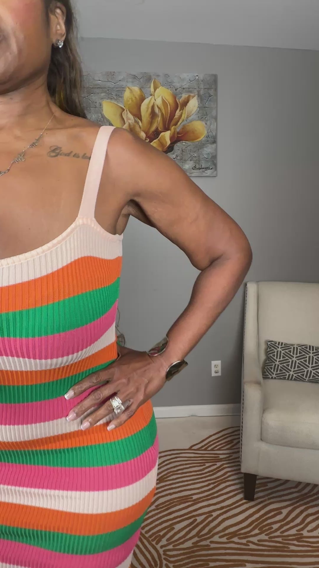 Island Punch Multi color bodycon midi dress