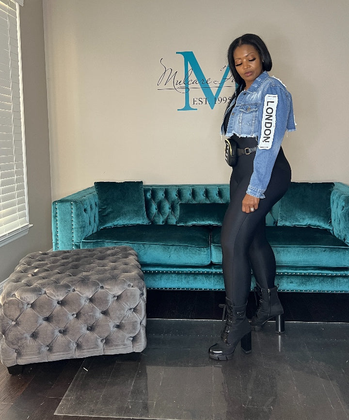RESTOCKED Fashion Tour Cropped Blue Denim Jacket in S-3X