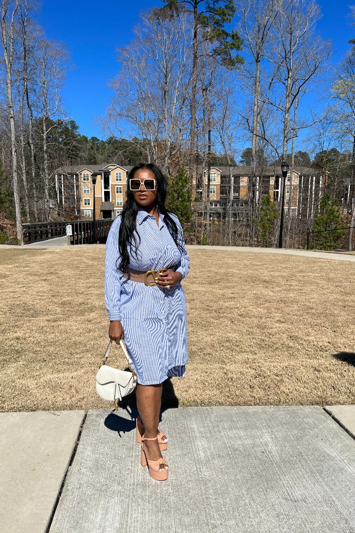 Casual Slay Button Front Jogger Jumpsuit -Spring Blue