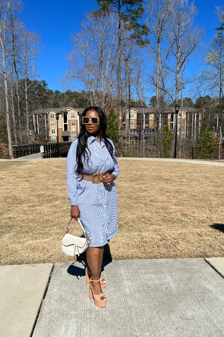 Casual Slay Button Front Jogger Jumpsuit -Spring Blue