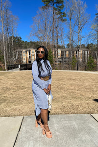 Casual Slay Button Front Jogger Jumpsuit -Spring Blue