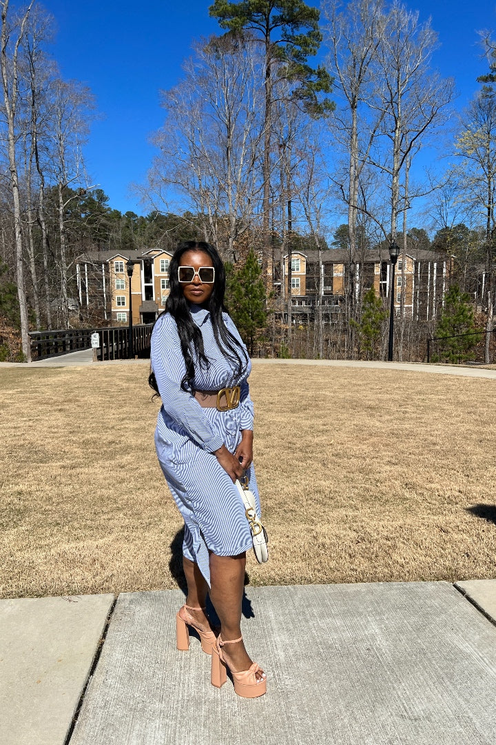 Casual Slay Button Front Jogger Jumpsuit -Spring Blue