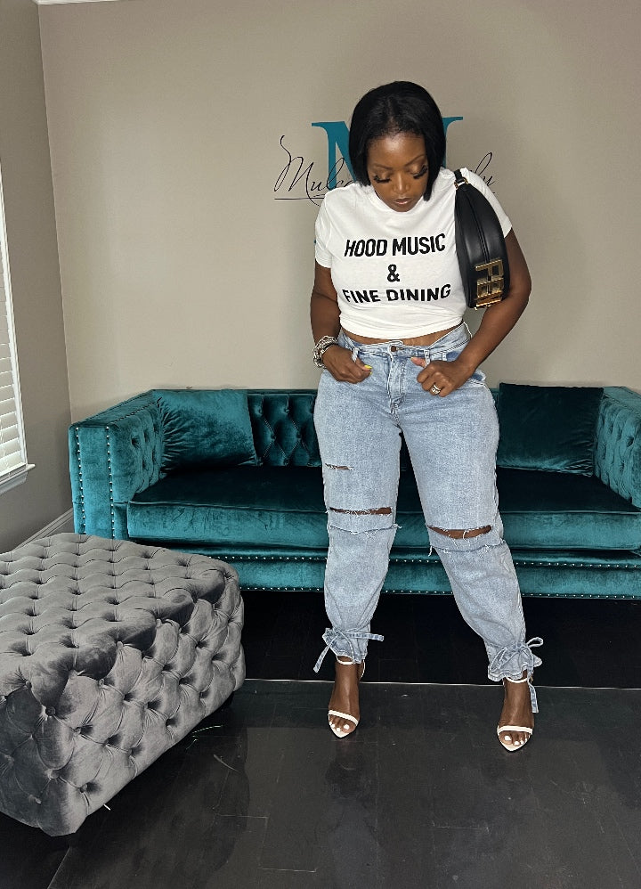 RESTOCKED Hood Music and Fine Dining Tee - White