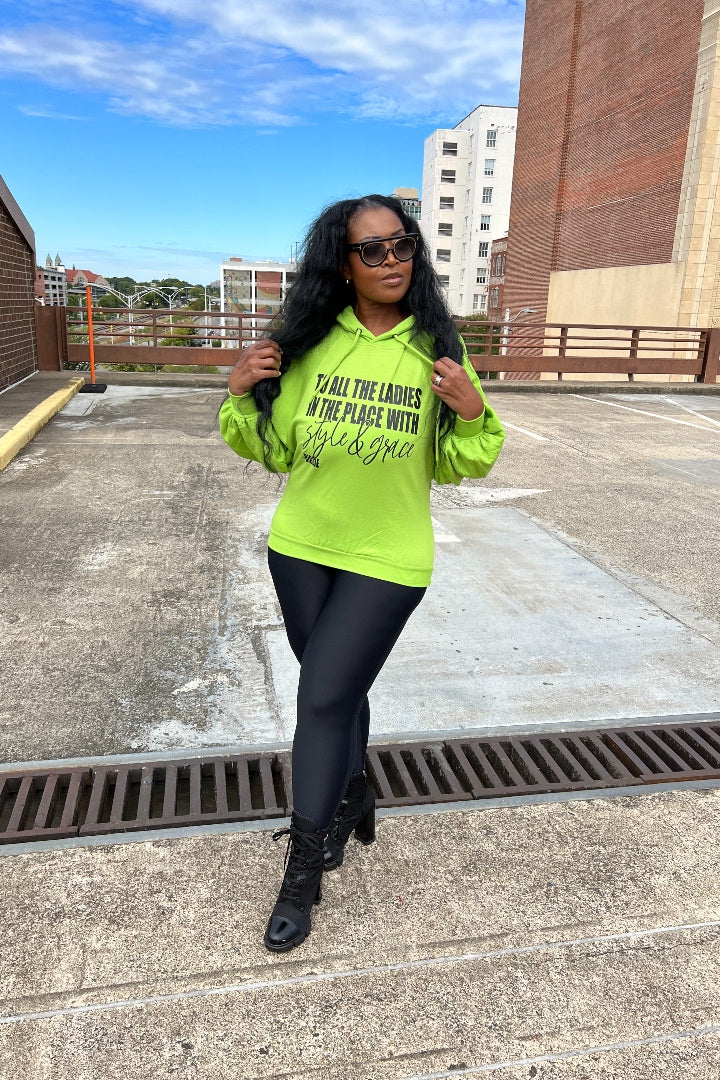 Biggie Style and Grace Hoodie - Grass Green