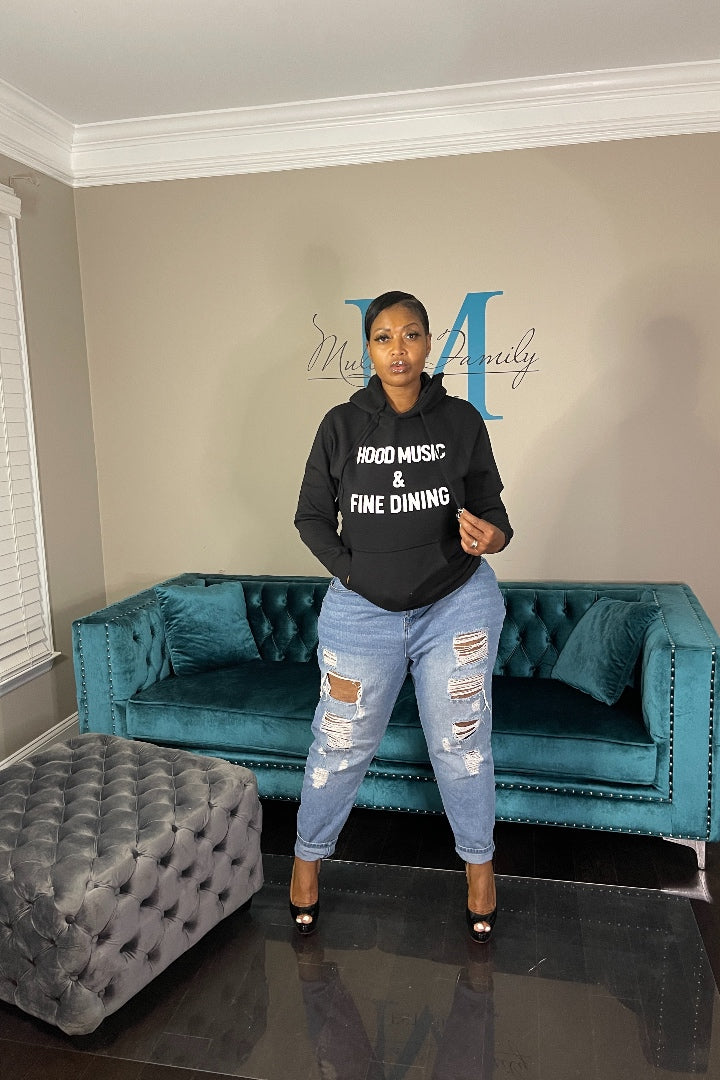 RESTOCKED Unisex Hood Music and Fine Dining Hoodie